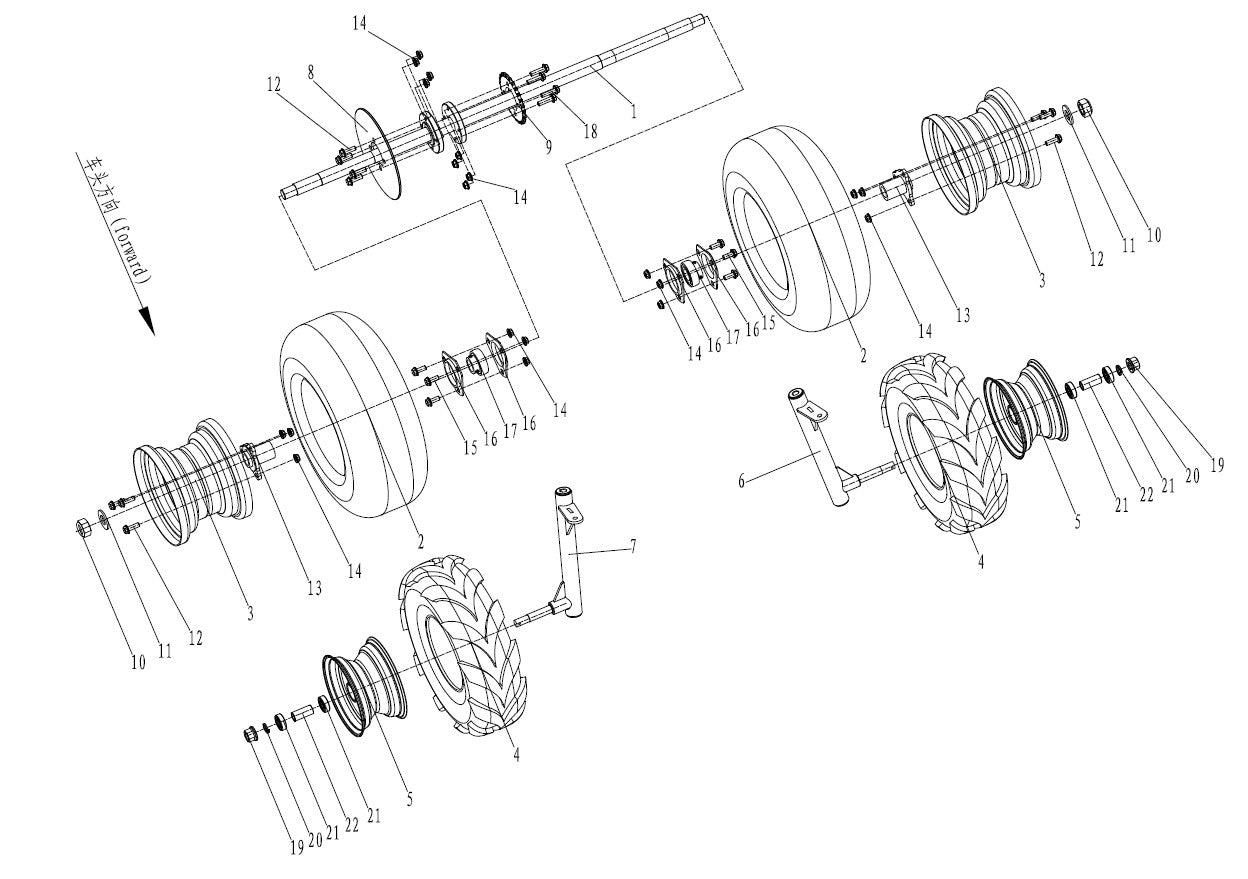 Rear Axle Sprocket - 2 Seat Go Kart (Gas)