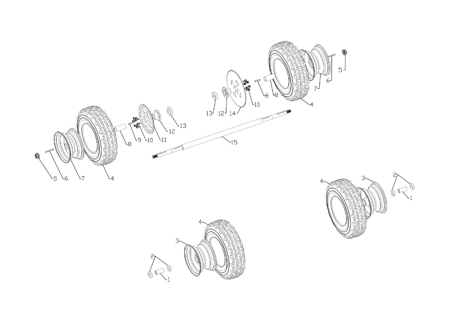 Rear Wheel Castle Nut & Washer - 1 Seat Go Kart (Gas & EV)