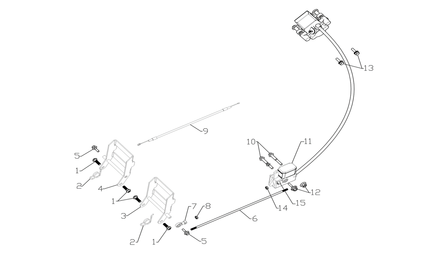 Brake Rod Assembly - 1 Seat Go Kart (Gas & EV)
