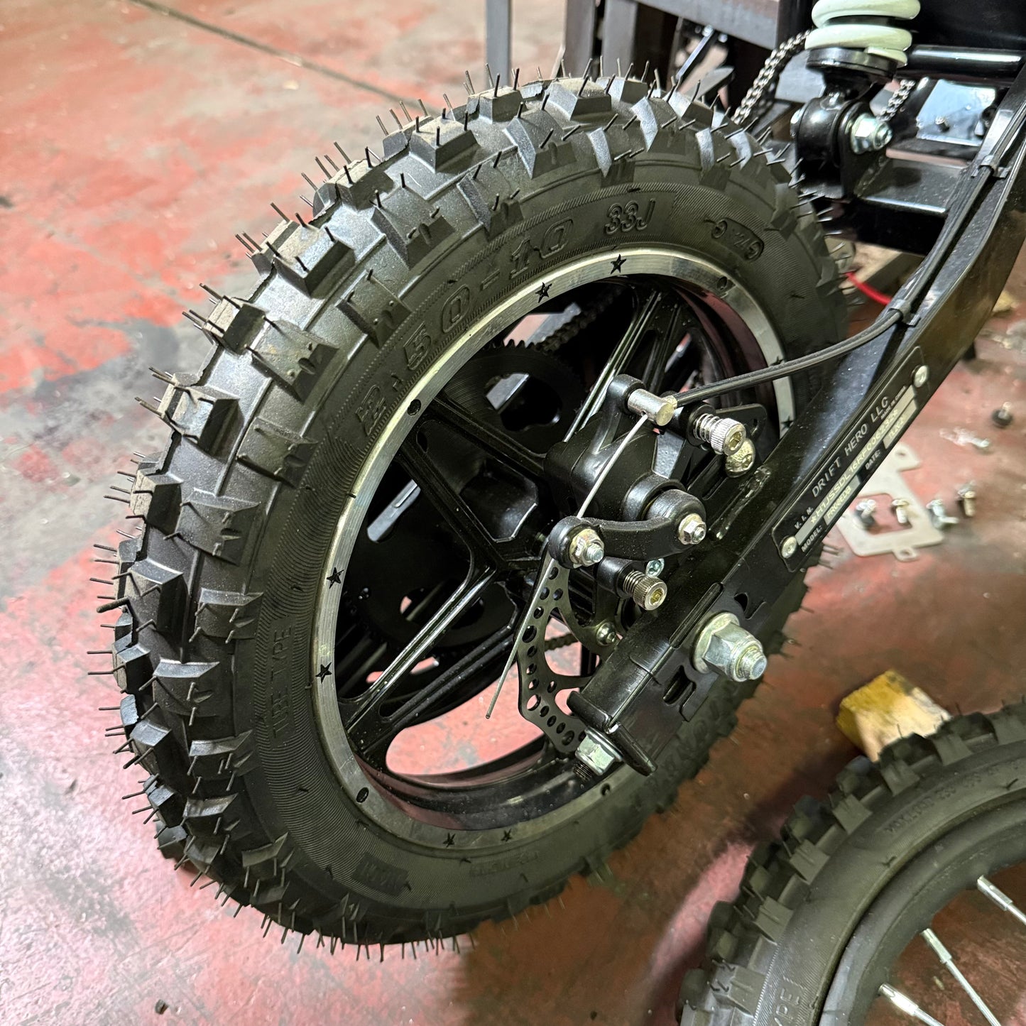 Rear Wheel / Tire Assembly - 800W Dirt Bike