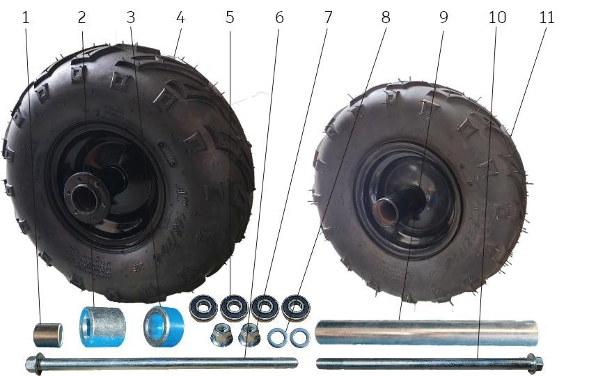 Rear Wheel Assembly - Mini Bike (105cc Utility)