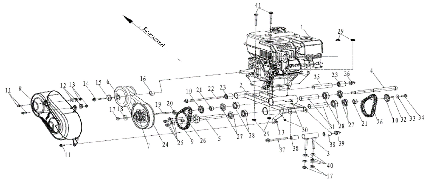 M6 Flange Nonmetal Lock Nut - 2 Seat Go Kart (Gas)