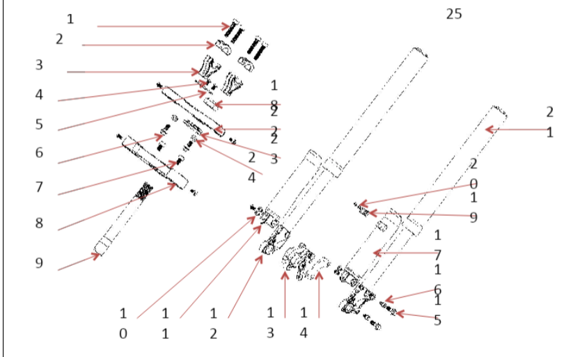 Front Fork Right - 1000W Dirt Bike