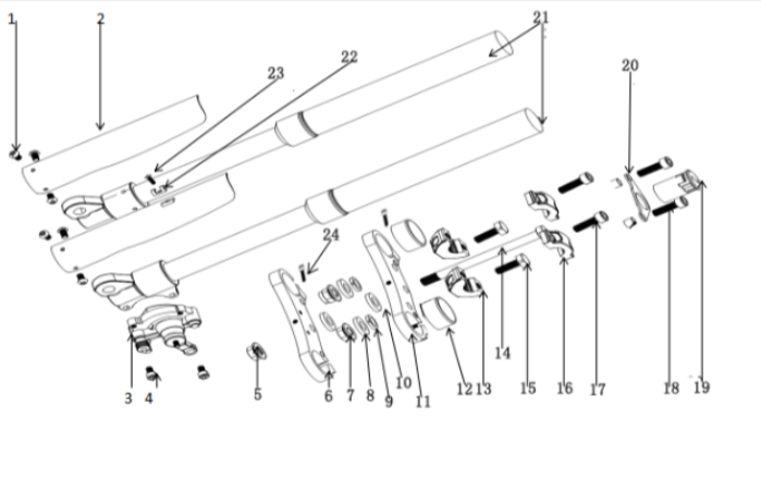 Front Fork Side Cover Right - 500W Dirt Bike