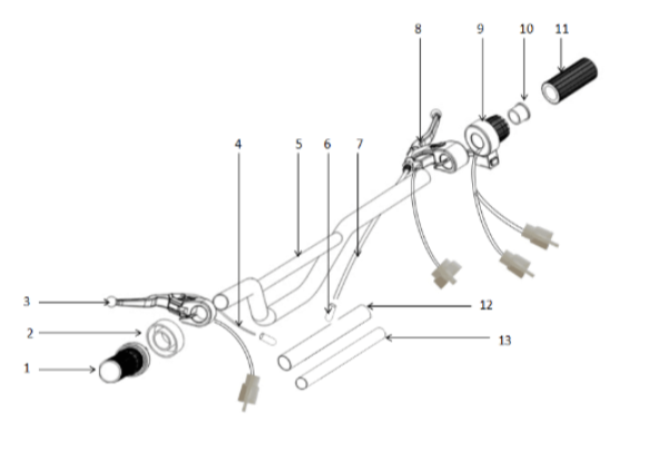 Rear (Left) Brake Lever - 500W Dirt Bike