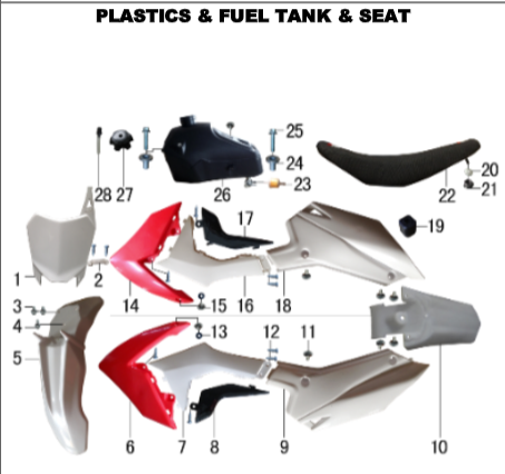 Fuel Tank - Dirt Bike (125cc)