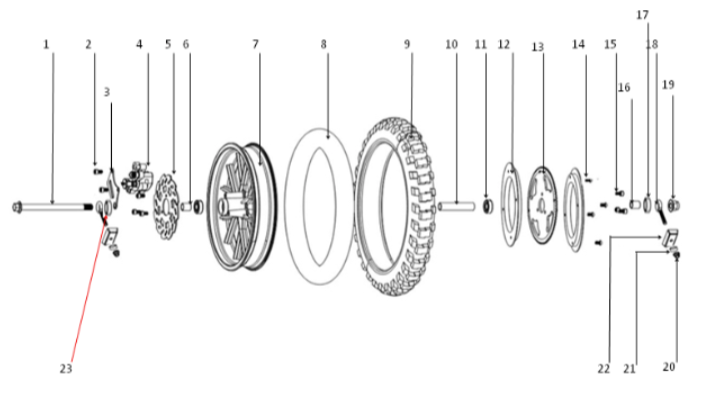 Rear Wheel Spacer Left - 500W Dirt Bike