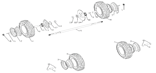Rear Tire - 1 Seat Go Kart (Gas & EV)