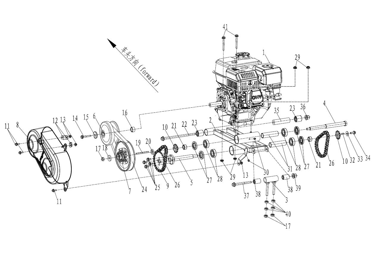 Engine Drive Bearing - 2 Seat Go Kart (Gas)