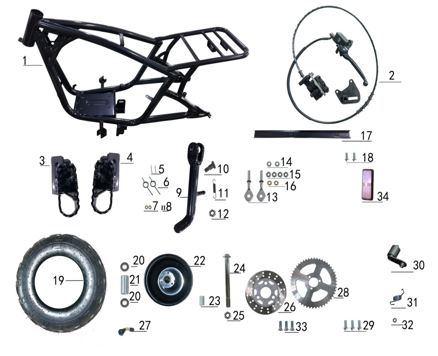 Front / Rear Tire 19*7-8 - 212cc Gas Mini Bike