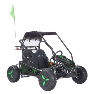 Color Variations (Blue, Orange, Pink, Yellow, Red, or Green) - Stickers, Flag, Wheel Covers - 2 Seat Go Kart (EV or Gas)