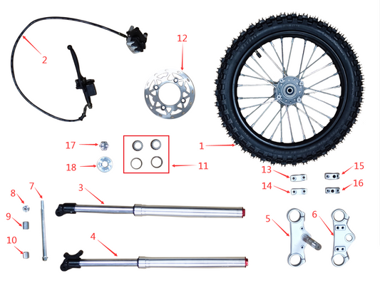 Front Disc Brake - Dirt Bike (1600W & 2500W)