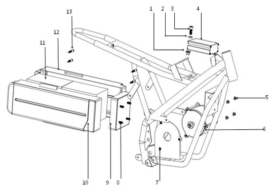 Battery Box Right - 500W Dirt Bike