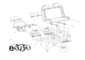 Seat Assembly - 2 Seat Go Kart (Gas & EV)