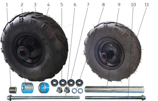 Rear Wheel Assembly - Mini Bike (105cc Utility)