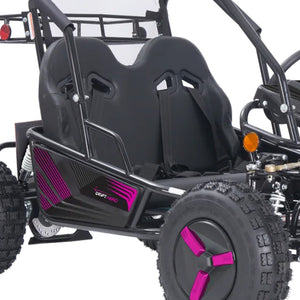 Color Variations (Blue, Orange, Pink, Yellow, Red, or Green) - Stickers, Flag, Wheel Covers - 2 Seat Go Kart (EV or Gas)