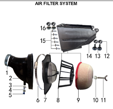 Bracket of Air Filter Sponge - 150DH & 230DH Gas Dirt Bike