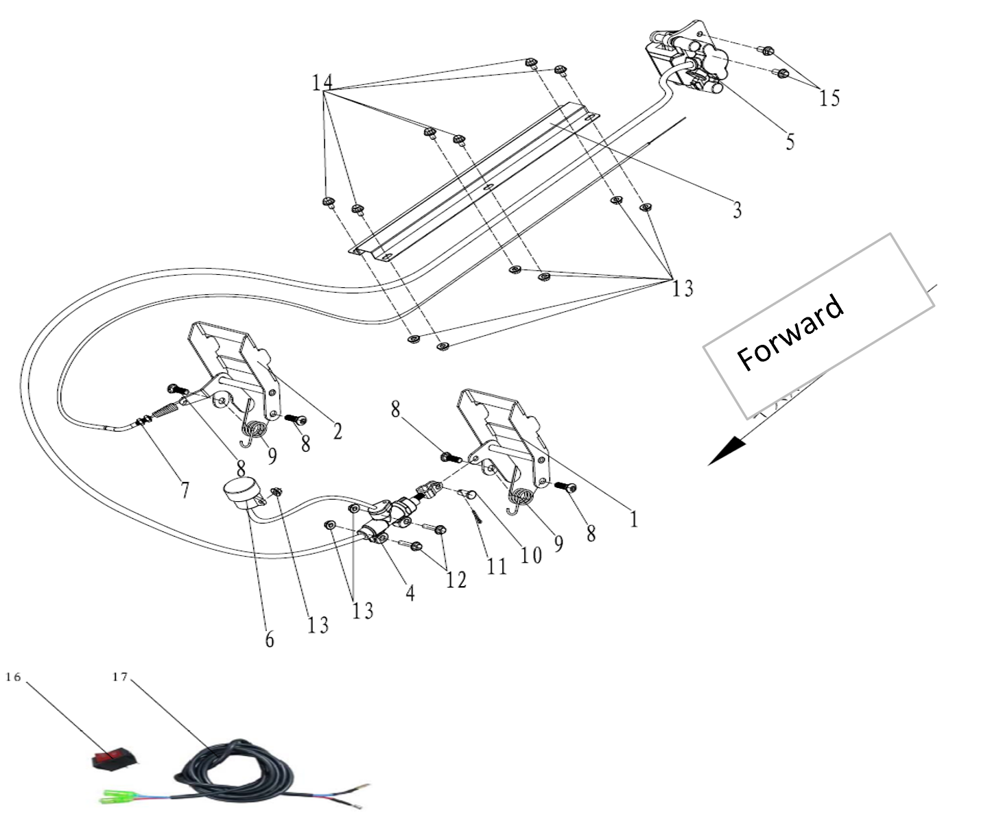 Throttle Cable - 2 Seat Go Kart (Gas)