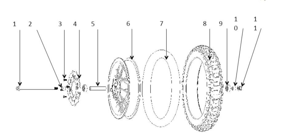 Front Wheel - 1500W Dirt Bike