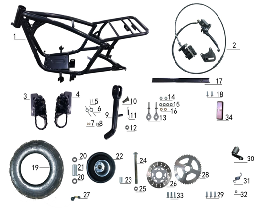Frame - 212cc Gas Mini Bike