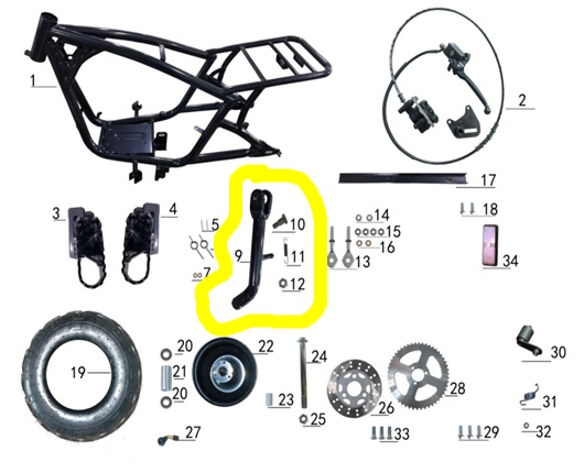 Kick Stand - 212cc Gas Mini Bike