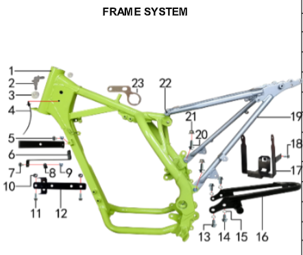 Tail Frame - 150DH & 230DH Gas Dirt Bike