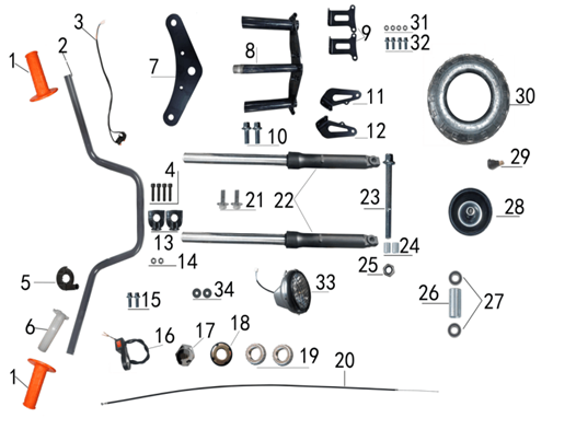 Bolt M10*1.25*19 2pc - 212cc Gas Mini Bike