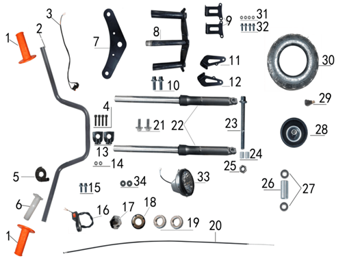 Bolt M8*30 4pc - 212cc Gas Mini Bike