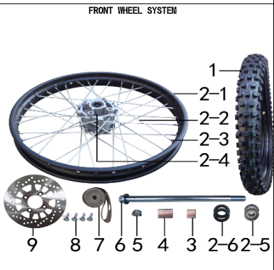 Wheel Axle - 150DH Gas Dirt Bike
