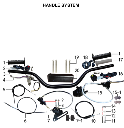Front Brake System - 150DH & 230DH Gas Dirt Bike