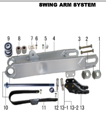 Swing Arm Axle - DH110 & DH125 Gas Dirt Bike